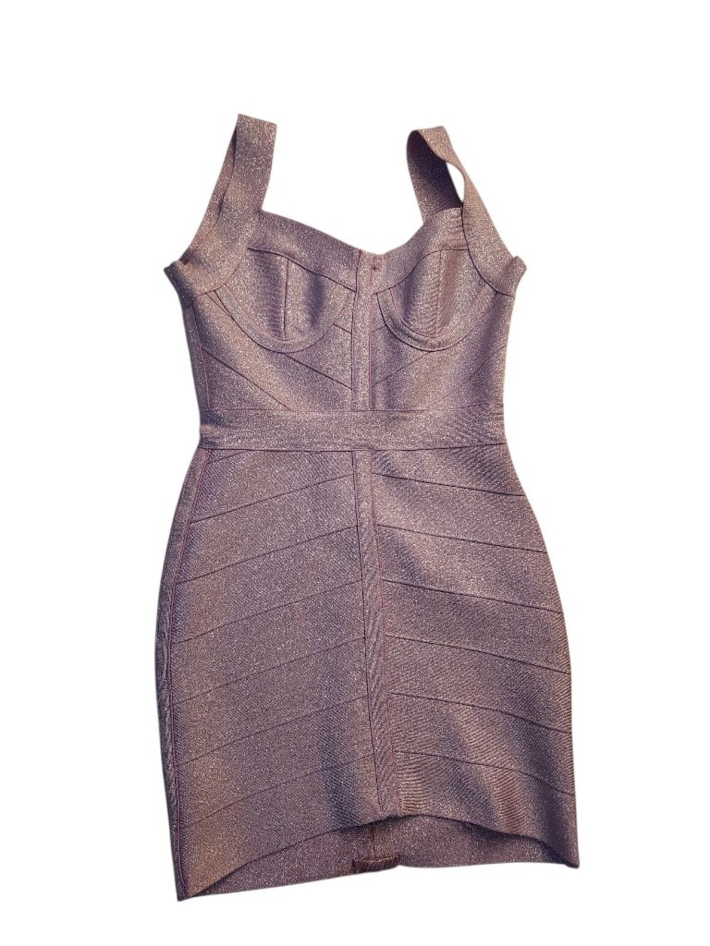 Bandage Lavender Lilac Mini Dress Size M Sequin Glitter Short Sleeve Party